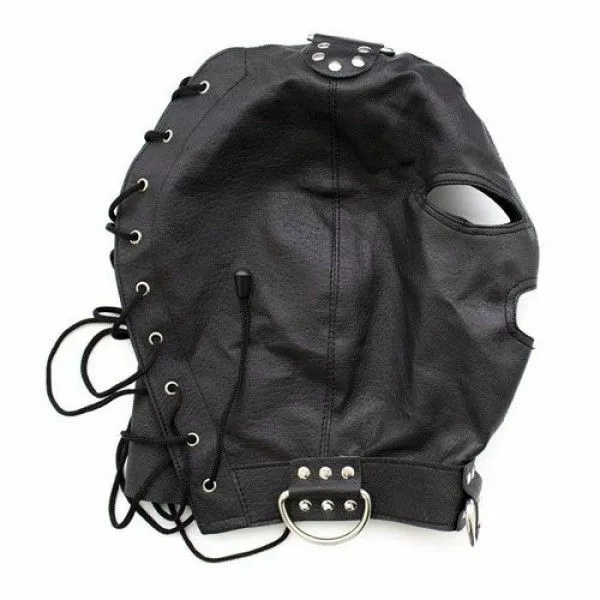 Toyz4lovers Kunstleren Bondage Masker Met Haken - Zwart 3 Toyz4lovers Kunstleren Bondage Masker Met Haken - Zwart - Afbeelding 3