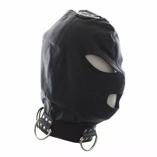 Toyz4lovers Kunstleren Bondage Masker Met Haken - Zwart 2 Toyz4lovers Kunstleren Bondage Masker Met Haken - Zwart - Afbeelding 2