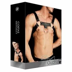 Ouch! Kunstleren Heren Harnas - Costas -Lingerie Setjes Verkoopwinkel kunstleren heren harnas costas verpakt