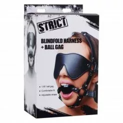 Strict Leather Kunstleren Masker Met Ball Gag -Lingerie Setjes Verkoopwinkel kunstleren masker met ball gag verpakt