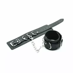 Toyz4lovers Kunstleren Polsboeien Met 3 D-Ringen - Zwart