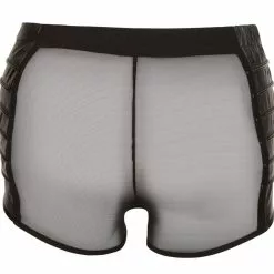 Svenjoyment Underwear Kunstleren Boxer Met Netstof - Zwart-M -Lingerie Setjes Verkoopwinkel kunstleren boxer met netstof details achterkant