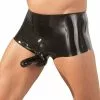 Latex Boxer Met Penissleeve - Zwart-S / M