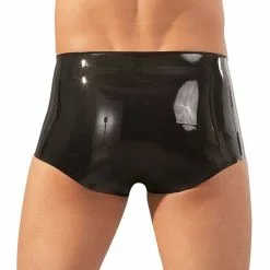 Latex Boxer Met Penissleeve - Zwart-S / M -Lingerie Setjes Verkoopwinkel latex boxer met penissleeve zwart ak