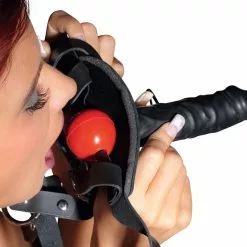 Zado Lederen Hoofdharnas Met Dildo En Mondbal -Lingerie Setjes Verkoopwinkel lederen hoofdharnas met dildo en mondbal 7