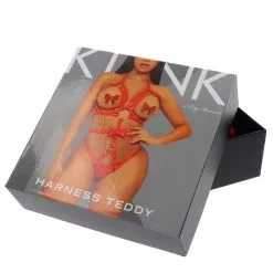 LEG AVENUE Studded O-ring Harness Teddy - S -Lingerie Setjes Verkoopwinkel leg avenue verstelbare vegan leren harnas rood 20