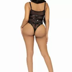 LEG AVENUE Heart Ring Harness Teddy - S 26 LEG AVENUE Heart Ring Harness Teddy - S -Lingerie Setjes Verkoopwinkel leg avenue verstelbare vegan leren harnas zwart 12