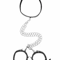 Ouch! Leren Collar & Handboeien - Zwart