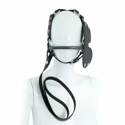 Kiotos Leren Hoofd Harnas Met Blinddoek En Riem -Lingerie Setjes Verkoopwinkel leren hoofd harnas met blinddoek en riem voor