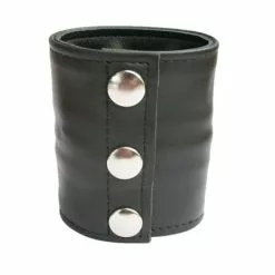 Mister B Leren Polsband Met Rits - Zwart