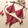 Heaven Collection Linde Peekaboo Lingerie Set - Bordeaux-L/XL