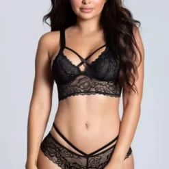 Heaven Collection Lindsey Kanten Lingerie Set - Zwart-S/M