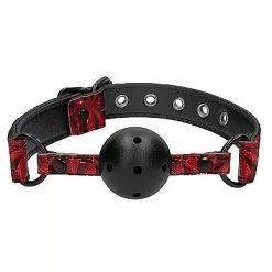 Ouch! Luxe Ball Gag Met Gaten - Rood / Zwart