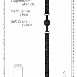 Ouch! Luxe Ball Gag Met Gaten - Zwart -Lingerie Setjes Verkoopwinkel luxe ball gag met gaten zwart afm