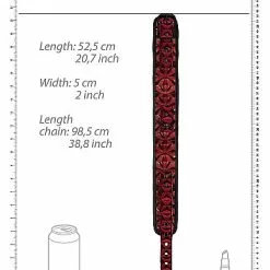 Ouch! Luxe Halsband Met Riem - Rood -Lingerie Setjes Verkoopwinkel luxe halsband met riem rood afm
