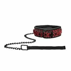 Ouch! Luxe Halsband Met Riem - Rood