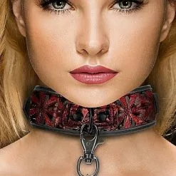 Ouch! Luxe Halsband Met Riem - Rood -Lingerie Setjes Verkoopwinkel luxe halsband met riem rood vb
