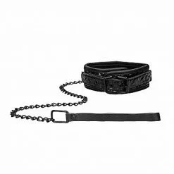 Ouch! Luxe Halsband Met Riem - Zwart