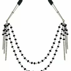 Sportsheets Luxe Tepelklemmen Met Beads Midnight - Zwart