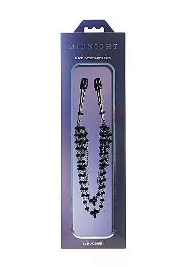 Sportsheets Luxe Tepelklemmen Met Beads Midnight - Zwart 2 Sportsheets Luxe Tepelklemmen Met Beads Midnight - Zwart - Afbeelding 2