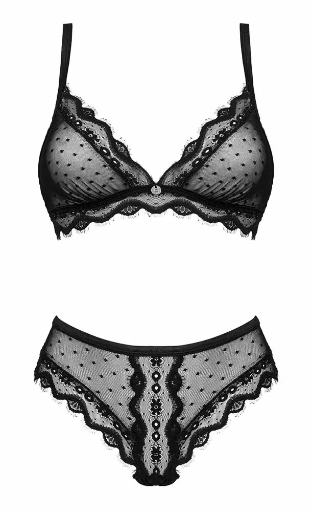 Obsessive Marrbel Lingerie Set - Zwart-S/M 2 Obsessive Marrbel Lingerie Set - Zwart-S/M - Afbeelding 2