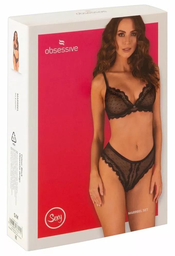 Obsessive Marrbel Lingerie Set - Zwart-S/M 5 Obsessive Marrbel Lingerie Set - Zwart-S/M - Afbeelding 5
