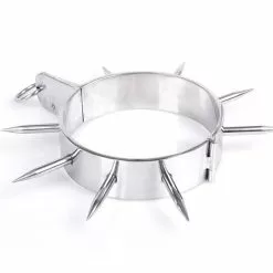 Spartan Steel Metalen Halsband Met Lange Spikes -Lingerie Setjes Verkoopwinkel metalen halsband met lange spikes bk