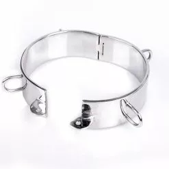Spartan Steel Metalen Halsband -Lingerie Setjes Verkoopwinkel metalen halsband open