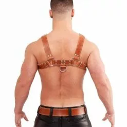 Mister B Leren Harnas Van Zadel Leer - Bruin-S -Lingerie Setjes Verkoopwinkel mister b leren harnas van zadel leer bruin ak