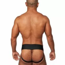Mister B Leren Premium Jockstrap - Zwart / Rood-XS -Lingerie Setjes Verkoopwinkel mister b leren premium jockstrap zwart rood ak