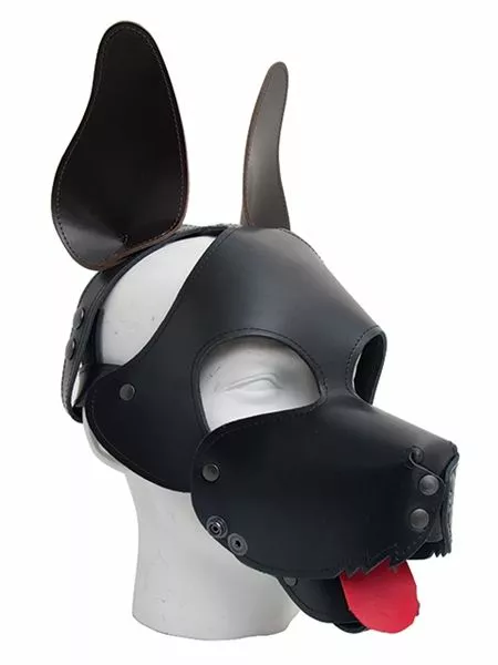 Mister B Leren Ruige Hondenmasker - Zwart Bruin 1 Mister B Leren Ruige Hondenmasker - Zwart Bruin