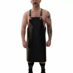 Mister B Leren Schort Met Harnas En Rits