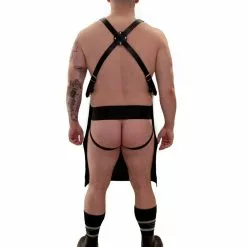 Mister B Leren Schort Met Harnas En Rits -Lingerie Setjes Verkoopwinkel mister b leren schort met harnas en rits ak