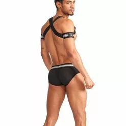 Mister B Urban Club Harnas X-back Gestreept Grijs -Lingerie Setjes Verkoopwinkel mister b urban club harnas x back gestreept grijs achter