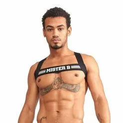 Mister B Urban Club Harnas X-back Gestreept Grijs