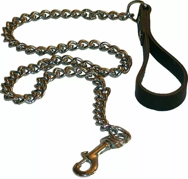 Mister B Leren Hondenriem Met Ketting 1 Mister B Leren Hondenriem Met Ketting