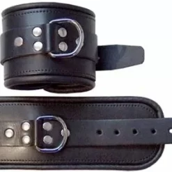 Mister B Leren Polsboeien - Zwart/Zwart