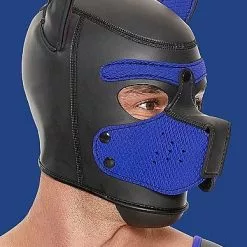 Ouch! Neopreen Masker Puppy Play - Blauw -Lingerie Setjes Verkoopwinkel neopreen masker puppy play blauw