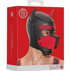 Ouch! Neopreen Masker Puppy Play - Rood -Lingerie Setjes Verkoopwinkel neopreen masker puppy play rood verpakt