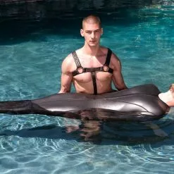 665 Leather Neopreen Slaap Zak - Zwart-M -Lingerie Setjes Verkoopwinkel neopreen slaap zak zwart vb