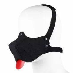 Kiotos Neoprene Puppy Dog Black Mond Masker -Lingerie Setjes Verkoopwinkel neoprene puppy dog black mond masker zk