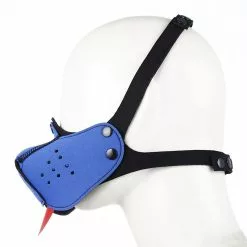 Kiotos Neoprene Puppy Dog Blauw Mond Masker -Lingerie Setjes Verkoopwinkel neoprene puppy dog blauw mond masker zij