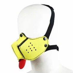 Kiotos Neoprene Puppy Dog Geel Mond Masker -Lingerie Setjes Verkoopwinkel neoprene puppy dog geel mond masker zk