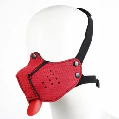 Kiotos Neoprene Puppy Dog Rood Mond Masker -Lingerie Setjes Verkoopwinkel neoprene puppy dog rood mond masker zij