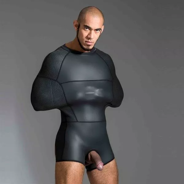 665 Leather Neoprene Pod Suit - Black-S 2 665 Leather Neoprene Pod Suit - Black-S - Afbeelding 2
