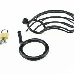 Spartan Steel Stalen Peniskooi Met Slot - Zwart -Lingerie Setjes Verkoopwinkel opr 3010020 5