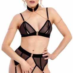 Abierta Fina Opwindend Lingerie Setje - Zwart/Roségoud-S 11 Abierta Fina Opwindend Lingerie Setje - Zwart/Roségoud-S -Lingerie Setjes Verkoopwinkel opwindend lingerie setje zwart ros goud 3