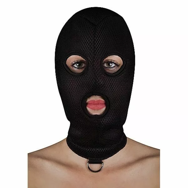 Ouch! BDSM Masker Van Netstof Met D-ring 1 Ouch! BDSM Masker Van Netstof Met D-ring