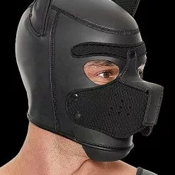 Ouch! Neopreen Masker Puppy Play - Zwart -Lingerie Setjes Verkoopwinkel ouch puppy play neoprene puppy hood black