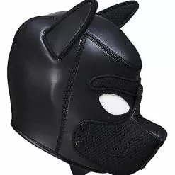 Ouch! Neopreen Masker Puppy Play - Zwart -Lingerie Setjes Verkoopwinkel ouch puppy play neoprene puppy hood black zijkant